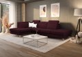 OSLO MINI Ecksofa 295x180 cm mit Schlaffunktion und Bettkasten - Stoff Gemma 59, Rotwein