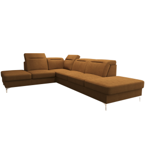 Oslo Ecksofa 295×220 - Elegantes, komfortables Sofa mit Schlaffunktion - Stoff Moly 51, Ziegel