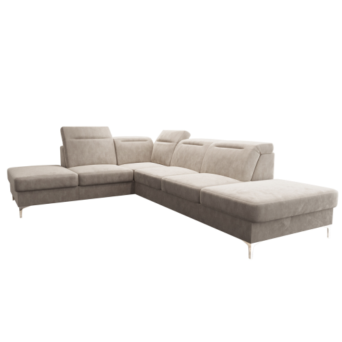 Oslo Ecksofa 295×220 - Elegantes, komfortables Sofa mit Schlaffunktion - Stoff Terra 13, Beige.png