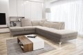 Oslo Ecksofa 295×220 - Elegantes, komfortables Sofa mit Schlaffunktion - Stoff Terra