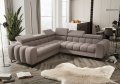 Ecksofa mit Schlaffunktion, verstellbare Kopfstützen & Bettkasten, 260×260 cm