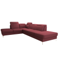 Oslo Ecksofa 295×220 - Elegantes, komfortables Sofa mit Schlaffunktion - Stoff Gemma 58, Weinrot.png