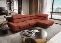 Milano I Ecksofa 270x180 cm – Modernes Ecksofa mit verstellbaren Kopfstützen, Moly