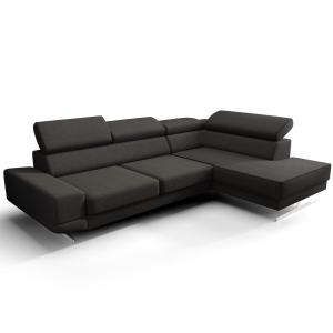 Milano I Ecksofa 270x180 cm – Modernes Ecksofa mit verstellbaren Kopfstützen, Terra 33 - Grün 