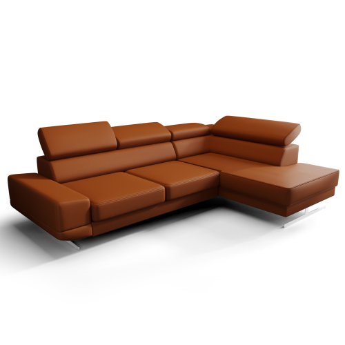 Milano I Ecksofa 270x180 cm – Modernes Ecksofa mit verstellbaren Kopfstützen, Echtleder L-6 - Ziegel.png