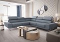Milano Max Ecksofa 270x270 cm – Modernes Ecksofa mit verstellbaren Kopfstützen, Moly