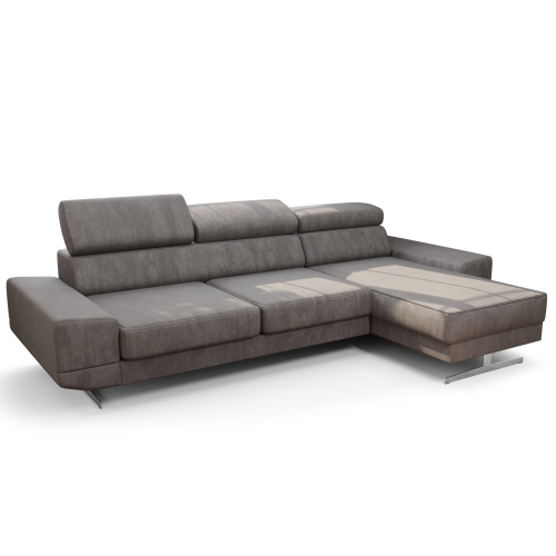 Milano Mini Ecksofa 270 cm – HR-Schaum, Wellenfedern & hohe Füße 16 cm, Terra 92 - Grau.png