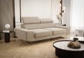 Sofa Milano II 200 cm – Modernes Sofa mit verstellbaren Kopfstützen und Metallfüßen, Terra