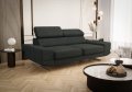 Sofa Milano II 200 cm – Modernes Sofa mit verstellbaren Kopfstützen und Metallfüßen, Stoff Moly