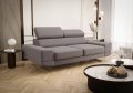 Sofa Milano II 200 cm – Modernes Sofa mit verstellbaren Kopfstützen und Metallfüßen, Stoff Gemma