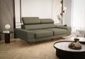 Sofa Milano II 200 cm – Modernes Sofa mit verstellbaren Kopfstützen und Metallfüßen, Echtleder