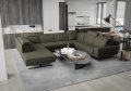 Fiore Max I Ecksofa 350x265 cm – Modernes XXL Ecksofa mit verstellbaren Kopfstützen, Echtleder