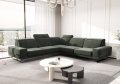 Ecksofa Fiore Max 265x265 cm mit T35 Schaum & Wellenfederung – modernes Ecksofa mit verstellbaren Kopfstützen, Terra