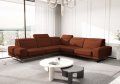 Ecksofa Fiore Max 265x265 cm mit T35 Schaum & Wellenfederung – modernes Ecksofa mit verstellbaren Kopfstützen, Moly