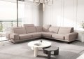 Ecksofa Fiore Max 265x265 cm mit T35 Schaum & Wellenfederung – modernes Ecksofa mit verstellbaren Kopfstützen, Gemma