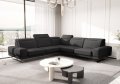 Ecksofa Fiore Max 265x265 cm mit T35 Schaum & Wellenfederung – modernes Ecksofa mit verstellbaren Kopfstützen, Gemma