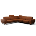 Ecksofa Fiore Max 265x265 cm mit T35 Schaum & Wellenfederung – modernes Ecksofa mit verstellbaren Kopfstützen, Echtleder L-6 - Orange, Ziegel .png