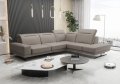 Ecksofa Fiore 265 × 220 cm mit verstellbaren Kopfstützen und T35-Schaum – Echtleder