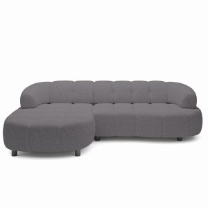 Ecksofa VELPA S – modernes Design mit elektrischer Sitztiefenverstellung & höchstem Komfort – Dunkelgrau (Cloud 97)