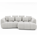 BESSO Ecksofa – modernes Design mit abgerundeter Form und besonders hohem Sitzkomfort - Stoff Artico, Nata - Creme.png
