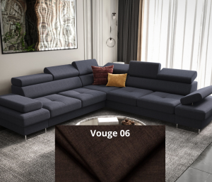 Ecksofa Galaxy MAX 280×280 cm mit Schlaffunktion, Verstellbare Kopfstützen, Bettkasten - Stoff: Vouge 6