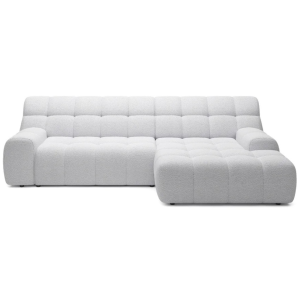 COCOON S Ecksofa mit elektrischer Sitztiefenverstellung – modernes Ecksofa 292×170 cm, HR-Schaum, Wellenfeder - Stoff Jaguar, Creme