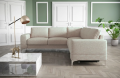Ecksofa Leder ARIA MAX Ledersofa L-Form 250×250 Schlaffunktion und Bettkasten - Rechts, Over The Horizon 08 + Sessel