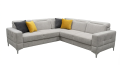 Ecksofa Malibu Max 250x250 cm mit Schlaffunktion - Verstellbare Kopfstützen & Armlehne - Rechts, Stoff Rosario 80, Hellgrau | Sofort verfügbar