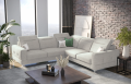 Ecksofa Malibu Max 250x250 cm mit Schlaffunktion - Verstellbare Kopfstützen & Armlehne - Rechts, Stoff Rosario 80, Hellgrau | Sofort verfügbar