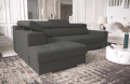 Ecksofa MARGO I 265×185 cm Schlaffunktion Bettkasten - Links, Sorella 90 - Graphite | Sofort verfügbar