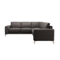 Ecksofa Leder ARIA MAX Ledersofa L-Form 250×250 Schlaffunktion und Bettkasten, Schwarz (K-70)