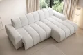 Ecksofa FABIO S mit elektrischer Sitztiefenverstellung | Modernes Design 266x170 cm - Stoff Anthology 01, Creme
