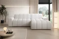 Ecksofa FABIO S mit elektrischer Sitztiefenverstellung | Modernes Design 266x170 cm - Stoff Anthology 01, Creme