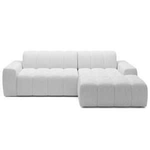 Ecksofa FABIO S mit elektrischer Sitztiefenverstellung | Modernes Design 266x170 cm - Stoff Anthology 01, Creme