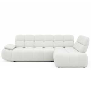 Ecksofa Gamba L mit Elektrische Relaxfunktion, Sitztiefenverstellung & Komfort - Creme Beige 