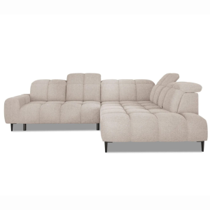 Giovanni L Ecksofa mit elektrischer Sitztiefenverstellung & Relaxfunktion, modernes Komfortsofa - Hellbeige
