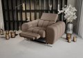 Aspen Relax Sessel – Sessel mit Relaxfunktion, elegant fürs Wohnzimmer, Stoff Moly 11 - Beige
