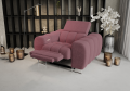 Aspen Relax Sessel – Sessel mit Relaxfunktion, elegant fürs Wohnzimmer, Stoff Aragon 69 - Altrosa