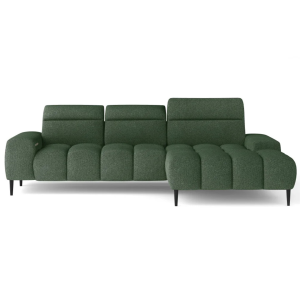 Giano S Ecksofa – luxuriöser Komfort und modernes Design für Ihr Wohnzimmer - Stoff Austin 13, Grün