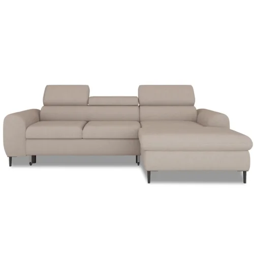 RAYO S – funktionales Ecksofa mit Delfin-Schlaffunktion, geräumigem Bettkasten und verstellbaren Kopfstützen - Beige.png