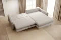 SALLY Ecksofa mit Schlaffunktion DL & Bettkasten – Komfortables Schlafsofa 269 cm – Stoff Sorella 03, Ecru / Hellbeige