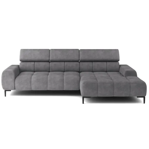 Ecksofa PLAZA MINI mit Relaxfunktion Elektrisch verstellbarer Sitz Sofa - Dunkelgrau (Cloud 97).png