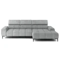 Ecksofa PLAZA MINI mit Relaxfunktion Elektrisch verstellbarer Sitz Sofa - Hellgrau (Cloud 80)
