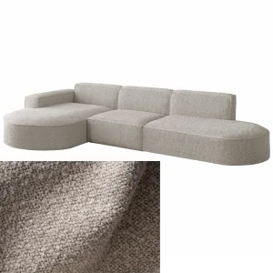 Ecksofa PARMA L – Modernes, komfortables Sofa mit freistehender Rückseite - BOUCLÉ (Loop 3)