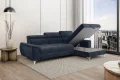 Ecksofa LUGANO mit Schlaffunktion, Bettkasten und verstellbaren Kopfstützen – Stoff Eden 16, Dunkelblau