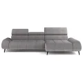 Ecksofa MAVEL S Elegant mit elektrischer Sitztiefenverstellung – Stoff Bubble 07, Grau.png