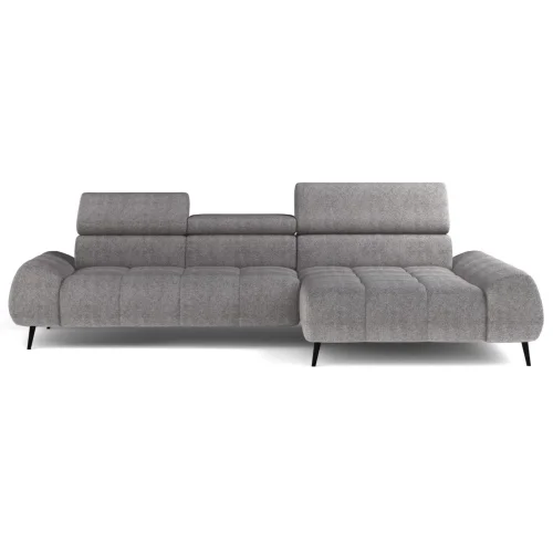 Ecksofa MAVEL S Elegant mit elektrischer Sitztiefenverstellung – Stoff Bubble 07, Grau.png