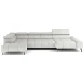 Ecksofa MAVEL XL Elegant mit elektrischer Sitztiefenverstellung und Kopfstützen - Stoff Aurora 02, Hellgrau.png