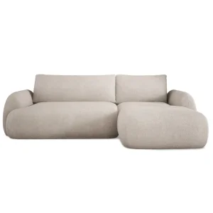 Ecksofa MONDI S mit Schlaffunktion und Bettkasten, modernes Design  –  Stoff Anthology 02, Beige
