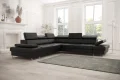 ecksofa echtes leder schwarz